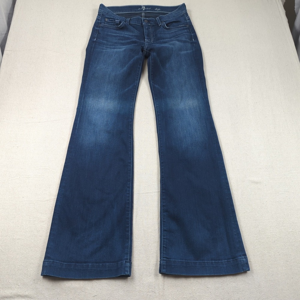 7 for all Mankind Jeans Womens 28 Blue Dojo Flare Hippie Boho Stretch